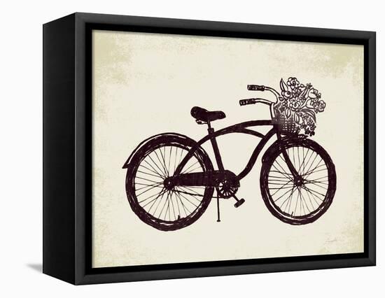 Flower Basket Bike-Evangeline Taylor-Framed Stretched Canvas