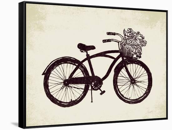 Flower Basket Bike-Evangeline Taylor-Framed Stretched Canvas