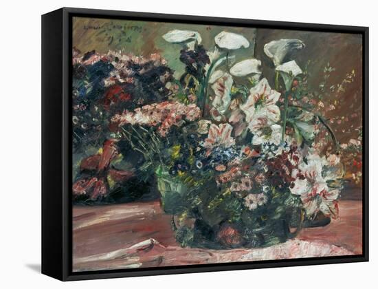 Flower Basket with Amaryllis and Callas, 1918-Lovis Corinth-Framed Stretched Canvas