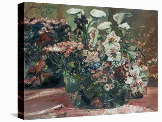 Flower Basket with Amaryllis and Callas, 1918-Lovis Corinth-Stretched Canvas