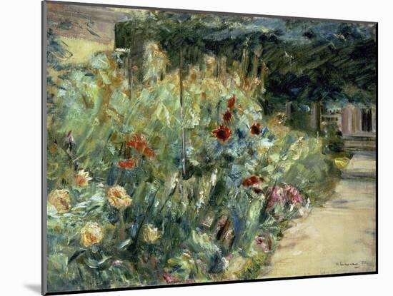 Flower Bed in the Artist's Garden on Lake Wannsee, 1923-Max Liebermann-Mounted Giclee Print