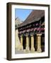 Flower Bedecked Medieval Les Halle, Bastide Town of Domme, One of Les Plus Beaux Villages De France-Peter Richardson-Framed Photographic Print