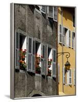 Flower Bedecked Shuttered Windows, Rue Sainte-Claire, Annecy, Rhone Alpes, France, Europe-Richardson Peter-Framed Photographic Print