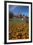 Flower beds and Bath House (Rotorua Museum), Government Gardens, Rotorua, North Island, New Zealand-David Wall-Framed Photographic Print