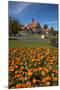 Flower beds and Bath House (Rotorua Museum), Government Gardens, Rotorua, North Island, New Zealand-David Wall-Mounted Photographic Print