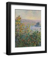 Flower Beds at Vetheuil, 1881-Claude Monet-Framed Giclee Print