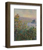 Flower Beds at Vetheuil, 1881-Claude Monet-Framed Art Print