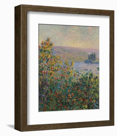 Flower Beds at Vetheuil, 1881-Claude Monet-Framed Art Print