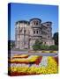 Flower Beds in Front of Porta Nigra in Trier-Richard Klune-Stretched Canvas