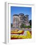 Flower Beds in Front of Porta Nigra in Trier-Richard Klune-Framed Photographic Print