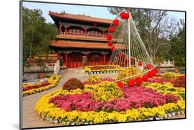 Flower Beds in Jingshan Park, Coal Hill, Beijing, China-null-Mounted Art Print