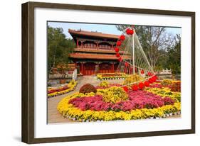 Flower Beds in Jingshan Park, Coal Hill, Beijing, China-null-Framed Art Print