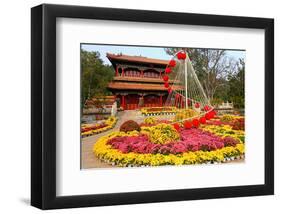 Flower Beds in Jingshan Park, Coal Hill, Beijing, China-null-Framed Art Print