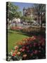 Flower Beds with Tulips in Town Centre, Deauville, Calvados, Normandy, France-David Hughes-Stretched Canvas