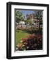 Flower Beds with Tulips in Town Centre, Deauville, Calvados, Normandy, France-David Hughes-Framed Premium Photographic Print