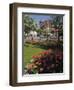 Flower Beds with Tulips in Town Centre, Deauville, Calvados, Normandy, France-David Hughes-Framed Photographic Print