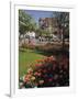 Flower Beds with Tulips in Town Centre, Deauville, Calvados, Normandy, France-David Hughes-Framed Photographic Print