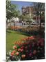 Flower Beds with Tulips in Town Centre, Deauville, Calvados, Normandy, France-David Hughes-Mounted Photographic Print