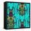 Flower Beetle Turquoise-Sharon Turner-Framed Stretched Canvas