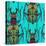 Flower Beetle Turquoise-Sharon Turner-Stretched Canvas