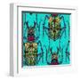 Flower Beetle Turquoise-Sharon Turner-Framed Art Print