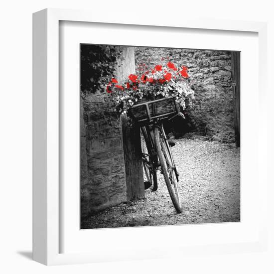 Flower Bike Square-Gail Peck-Framed Art Print