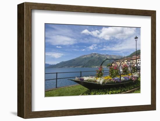 Flower Boat, Domaso, Lake Como, Italian Lakes, Lombardy, Italy, Europe-James Emmerson-Framed Photographic Print