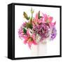 Flower Bouquet in White Ceramic Pot-smuay-Framed Stretched Canvas