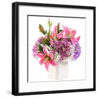 Flower Bouquet in White Ceramic Pot-smuay-Framed Photographic Print