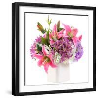 Flower Bouquet in White Ceramic Pot-smuay-Framed Photographic Print