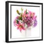 Flower Bouquet in White Ceramic Pot-smuay-Framed Photographic Print