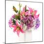 Flower Bouquet in White Ceramic Pot-smuay-Mounted Photographic Print