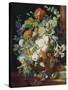 Flower Bouquet Next to a Column-Jan van Huysum-Stretched Canvas