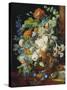 Flower Bouquet Next to a Column-Jan van Huysum-Stretched Canvas