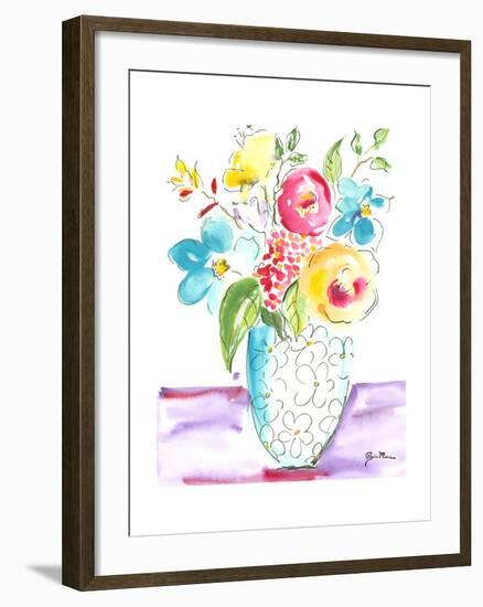 Flower Burst Vase I-Julia Minasian-Framed Art Print