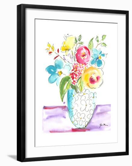 Flower Burst Vase I-Julia Minasian-Framed Art Print