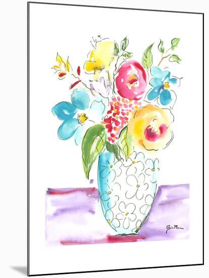 Flower Burst Vase I-Julia Minasian-Mounted Art Print