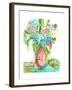 Flower Burst Vase II-Julia Minasian-Framed Art Print