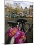 Flower Chain Holding Two Bicycles Together, Amsterdam, Netherlands, Europe-Amanda Hall-Mounted Photographic Print