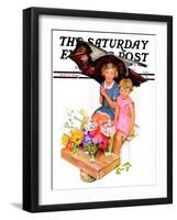 "Flower Children," Saturday Evening Post Cover, May 5, 1934-Ellen Pyle-Framed Giclee Print