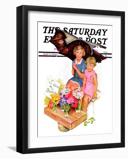 "Flower Children," Saturday Evening Post Cover, May 5, 1934-Ellen Pyle-Framed Giclee Print