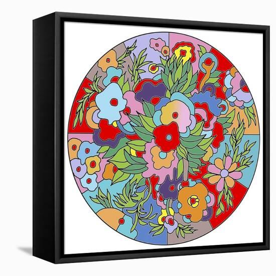 Flower Circle-Howie Green-Framed Stretched Canvas