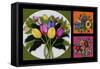 Flower Collage-Bonnie B. Cook-Framed Stretched Canvas