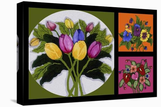 Flower Collage-Bonnie B. Cook-Stretched Canvas