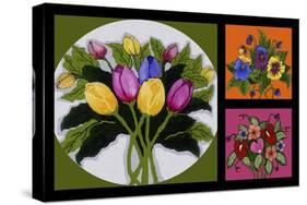 Flower Collage-Bonnie B. Cook-Stretched Canvas
