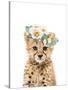 Flower Crown Cheetah-Sisi and Seb-Stretched Canvas