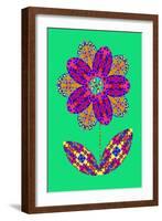 Flower cutout on green, 2020, (collage)-Jane Tattersfield-Framed Giclee Print