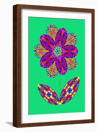 Flower cutout on green, 2020, (collage)-Jane Tattersfield-Framed Giclee Print