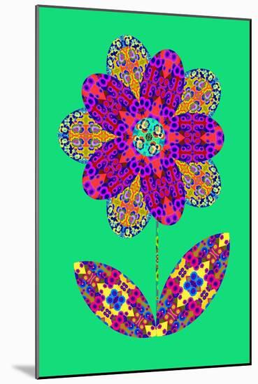 Flower cutout on green, 2020, (collage)-Jane Tattersfield-Mounted Giclee Print