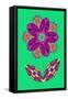 Flower cutout on green, 2020, (collage)-Jane Tattersfield-Framed Stretched Canvas